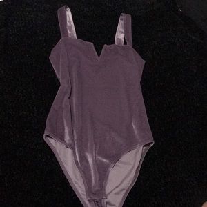 Purple velvet bodysuit